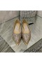 Jimmy Choo Voli Ženske balet stanovi Na ravne cipele Od tkanine Tamno sive boje Sa Šljokicama