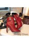 Ženske Čizme Jimmy Choo Mahesa od 100 % Teleće Kože S Logotipom sustava JC Crvene Boje