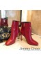 Ženske Čizme Jimmy Choo Mahesa od 100 % Teleće Kože S Logotipom sustava JC Crvene Boje