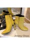 Ženske Čizme Jimmy Choo Mahesa 100 od Teleće Kože S Logotipom sustava JC Žute Boje