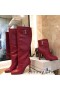 Ženske Booties Jimmy Choo Mahesa 100 Plemena Od Teleće Kože S Logotipom sustava JC Crvene Boje