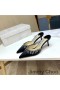Ženske Japanke Jimmy Choo Saeda 65 Od Satena S Хрустальной Medenoj Lancem Crne Boje
