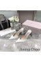 Ženske Cipele-brod Jimmy Choo Saeda 85 Od Ovčje Kože S Ukras u obliku Kristala Bijele Boje