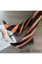 Jimmy Choo x Mugler Iznad Koljena 105 Čarapa-Booties Ženski Strip Iz Mreže Crno / Narančasta