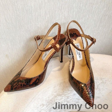 Jimmy Choo Fetto 100 Slingback Pumpar Kvinnor Läder Snake