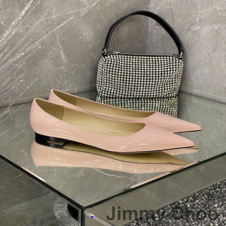 Jimmy Choo Älskar Lägenheter Kvinnor Patentet Läder Rosa