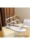 Jimmy Choo Alodie Platta Sandaler Kvinnor Nappa Och Patent Läder Vit