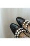 Jimmy Choo Amaya Mulor Kvinnor Patentet Läder Med Pärla Utsmyckning Svart