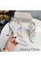 Jimmy Choo Amiral 85 Sandaler Kvinnor Nappaläder Med Pärlstav Raffia Vit