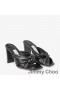 Jimmy Choo Avenue 85 Krängt Glider Kvinnor Nappa Läder Med Svarta Knutar
