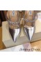 Jimmy Choo Bing 105 Mulor Kvinnor Patentet Läder Med Crystal Silver Strap