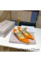 Jimmy Choo Bing Mulor Kvinnor Mocka Med Kristall Och Pearl Bandet Orange