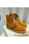 Jimmy Choo Cora Platt Bekämpa Stövlar Kvinnor Mocka Med Crystal Spänne Brun