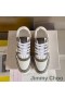 Jimmy Choo Florent M Sneakers Kvinnor Crosta och Läder Med Kristall Utsmyckning Vit/Grå