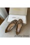 Jimmy Choo Gisela Lägenheter Kvinnor Leopard Läder Brun