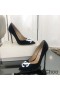 Jimmy Choo Love 100 Pumpar Kvinnor Mocka Med Vit JC Emblem Svart