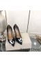 Jimmy Choo Love 100 Pumpar Kvinnor Mocka Med Vit JC Emblem Svart