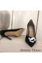Jimmy Choo Love 100 Pumpar Kvinnor Mocka Med Vit JC Emblem Svart
