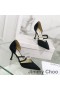 Jimmy Choo Luis 85 Pumpar Kvinnor Mocka Med Kristall Utsmyckning Svart