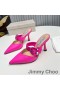 Jimmy Choo Magie 85 Mulor Kvinnor Nappaläder Med C-Spänne Rose