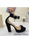 Jimmy Choo Mionne 115 Plattform Sandaler Kvinnor Mocka Med Crystal Spänne Svart