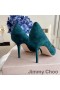 Jimmy Choo Romy Pumpar Kvinnor Mocka Med Pärlor Dekorerade Gröna