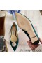 Jimmy Choo Romy Pumpar Kvinnor Mocka Med Pärlor Dekorerade Gröna