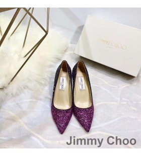 Jimmy Choo Kärlek Pumpar Kvinnor Glitter Försämra Tyg I Lila/Svart