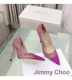 Jimmy Choo Kärlek Pumpar Kvinnor Glitter Tyg Med Försämra Tå Rosa