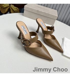 Jimmy Choo Magie 85 Mulor Kvinnor Nappaläder Med C-Spänne Eller