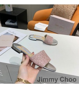 Jimmy Choo Minea Glider Kvinnor Glitter Tyg Rosa
