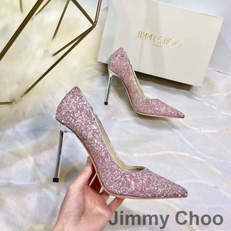 Jimmy Choo Love Pumps Women Glitter Degrade Fabric Pink