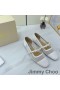 Jimmy Choo Ade Flats Kadın File Örgü Ve Rugan İnci Süslenmiş Beyaz