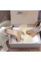 Jimmy Choo Aveline 100 Sandalet Kadın Süet Büyük Boy Örgü Fiyonklu Beyaz