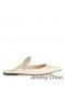 Jimmy Choo Bing Düz Katır Kadın Rugan Kristal Kayışlı Bej