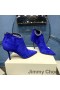 Jimmy Choo Blaize 85 Ayak Bileği Patik Kadın Süet Kristal Askılı Mavi