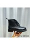 Jimmy Choo Cora Düz Savaş Botları Kadın Mix Deri İle JC Monogram Siyah