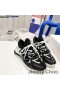 Jimmy Choo Cosmos F Düşük Üst Spor Ayakkabı Unisex Deri Ve İpek Siyah / Beyaz