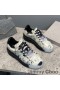 Jimmy Choo elmas ışık Maxi F spor ayakkabı kadın deri Graffiti Sailor Moon beyaz / siyah