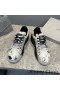 Jimmy Choo elmas ışık Maxi F spor ayakkabı kadın deri Graffiti Sailor Moon beyaz / siyah