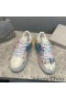 Jimmy Choo elmas ışık Maxi F spor ayakkabı kadın deri Graffiti Sailor Moon beyaz / mavi