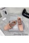 Jimmy Choo Gai Balerin Flats Kadın Nappa Kristal Kayış İle Pembe