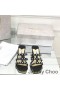 Jimmy Choo Hazal 45 Topuklu Slaytlar Kadın Nappa Deri İnci Çıtçıtlı Siyah
