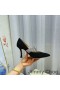 Jimmy Choo Kari 85 Kristal Kayışlı Siyah Kadın Süet Pompaları