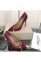 Jimmy Choo Aşk 100 Pompaları Kadın Kadife Kristal Karışımı Kolye Bordo