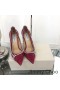 Jimmy Choo Aşk 100 Pompaları Kadın Kadife Kristal Karışımı Kolye Bordo