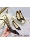 Jimmy Choo Aşk Pompaları Kadın Glitter Aşağılamak Kumaş Siyah / Altın