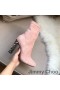 Jimmy Choo Maine 100 yarım çizmeler Kadın Süet Kristal Süslenmiş Topuk Pembe
