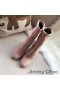 Jimmy Choo Maine 100 yarım çizmeler Kadın Süet Kristal Süslenmiş Topuk Pembe