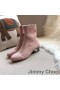 Jimmy Choo Maine yarım çizmeler Kadın Süet Kristal Süslenmiş Topuk Pembe